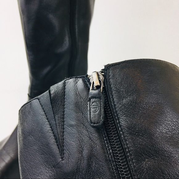 JOAN & DAVID Black Leather Knee Boots - Picture 5 of 16